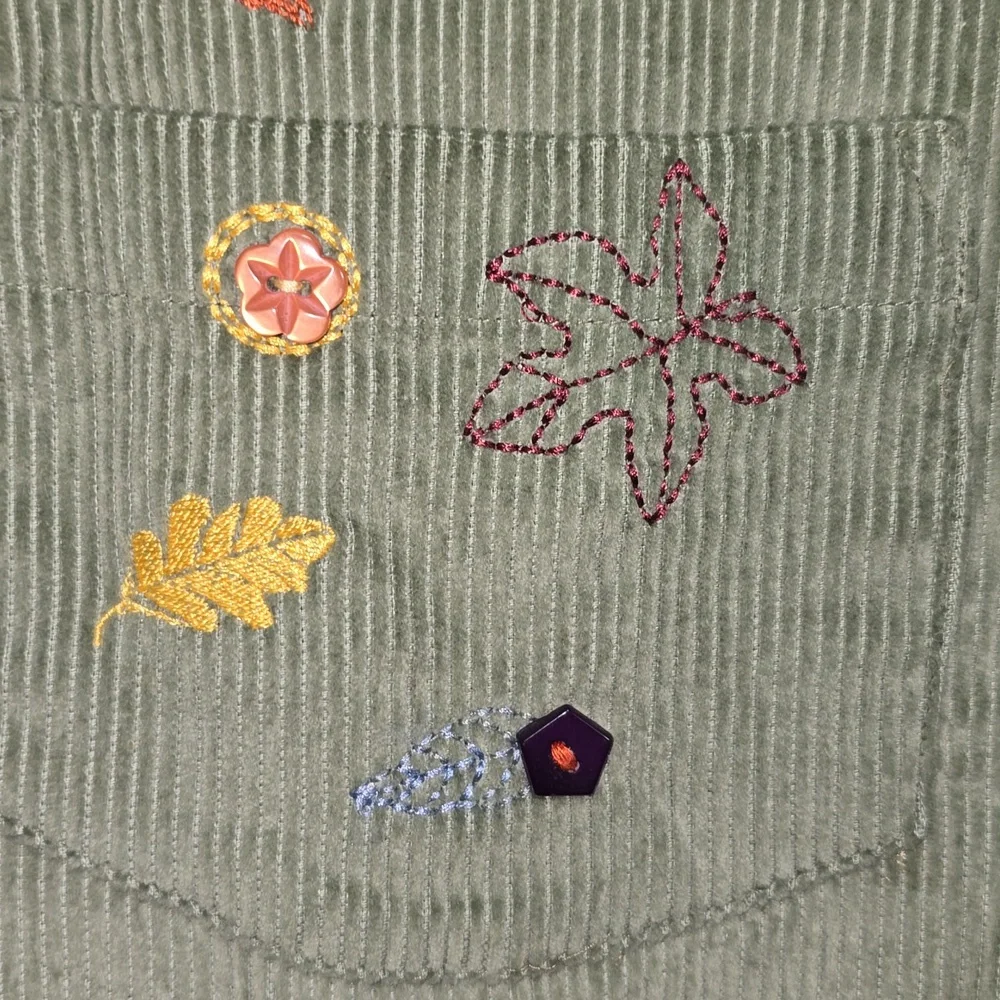 VTG Baxter & Wells Cotton Green Corduroy Fall Vest Womens Size Large - Picture 7 of 14